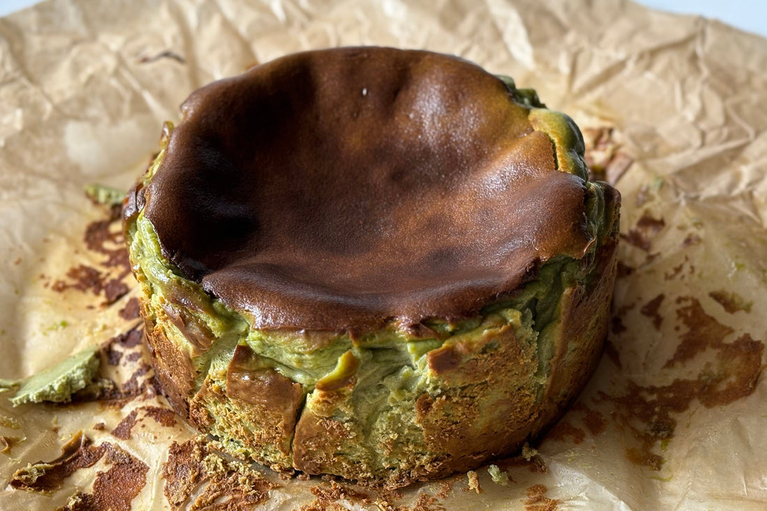 Burnt Basque matcha cheesecake