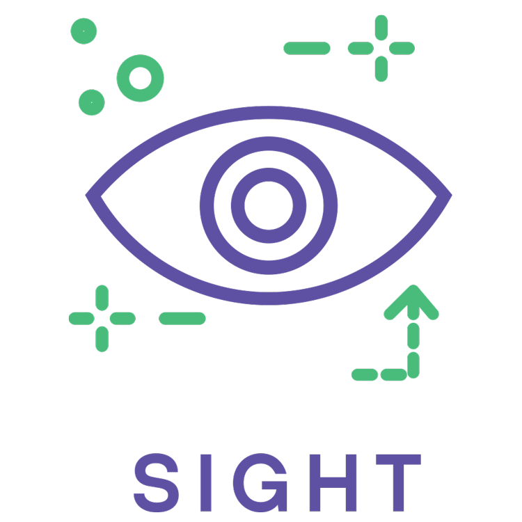 An eye icon with the word "sight."