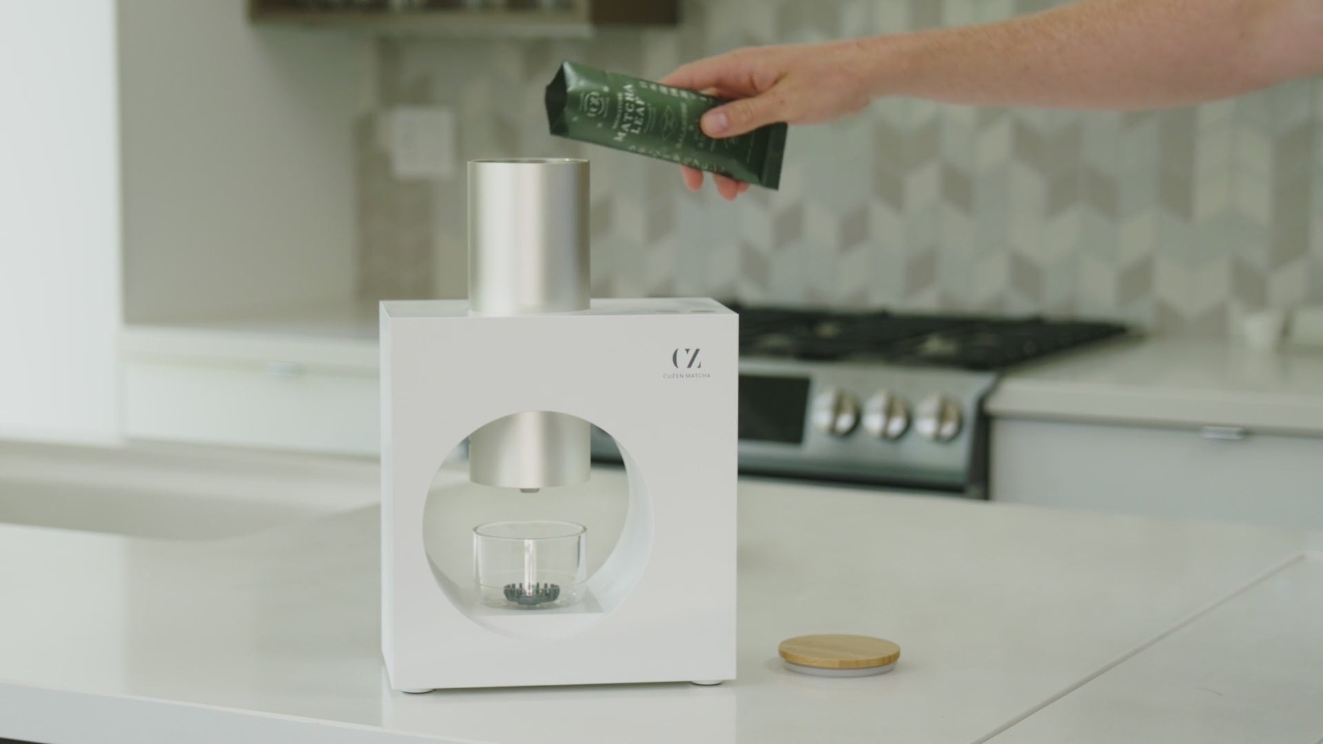 The video poster for a clip demonstrating how to use the Matcha Maker.
