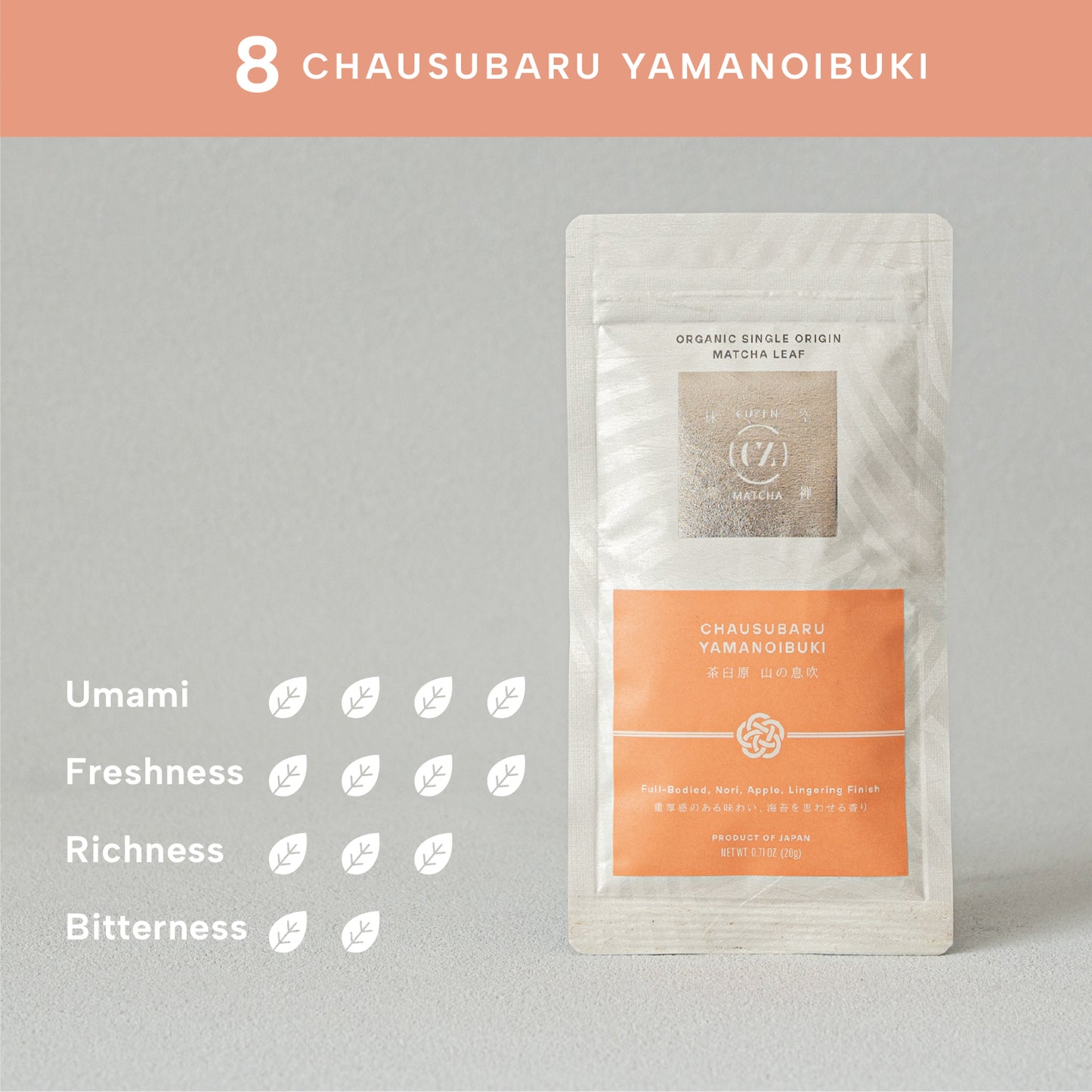 オーガニック シングルオリジン抹茶リーフ 08 茶臼原 山の息吹