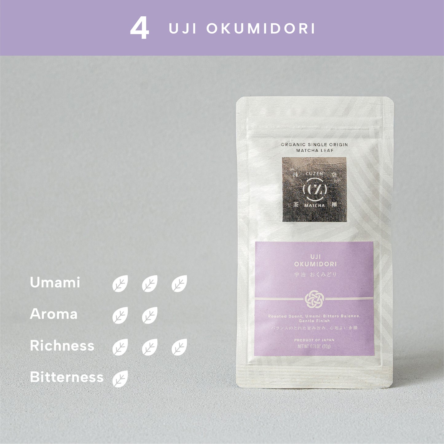 オーガニック シングルオリジン抹茶リーフ 04 宇治 おくみどり